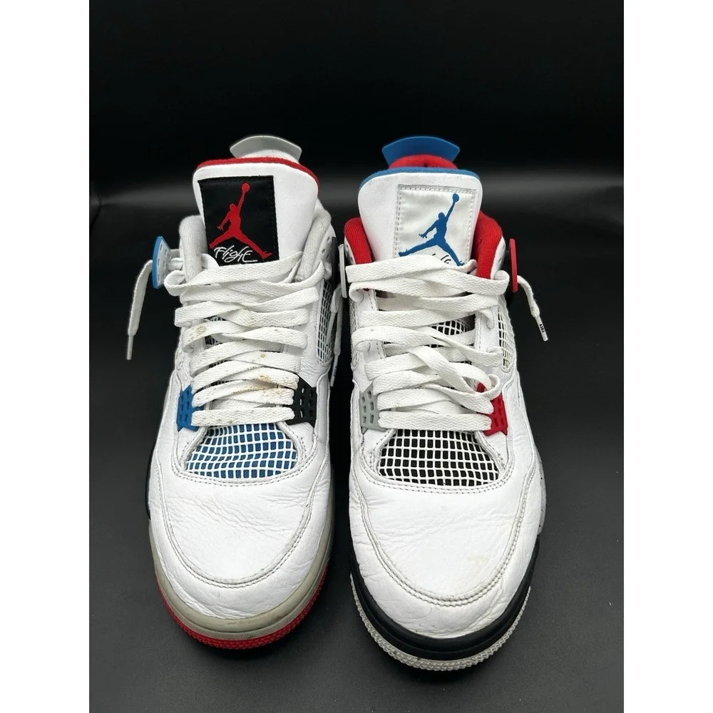 Jordan 4 Retro What The White Red Blue Sneaker CI1184-146 Mens 11.5
